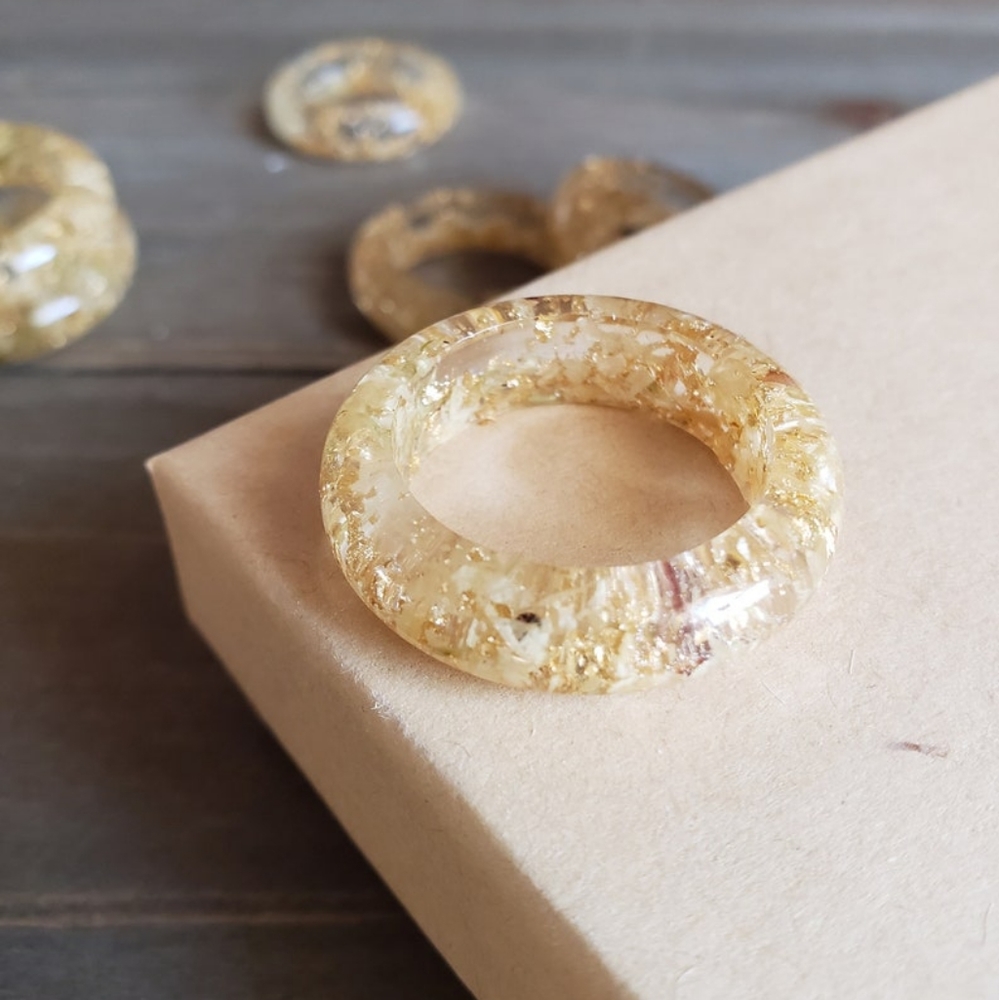 Handmade Jasmine Flower Resin Ring